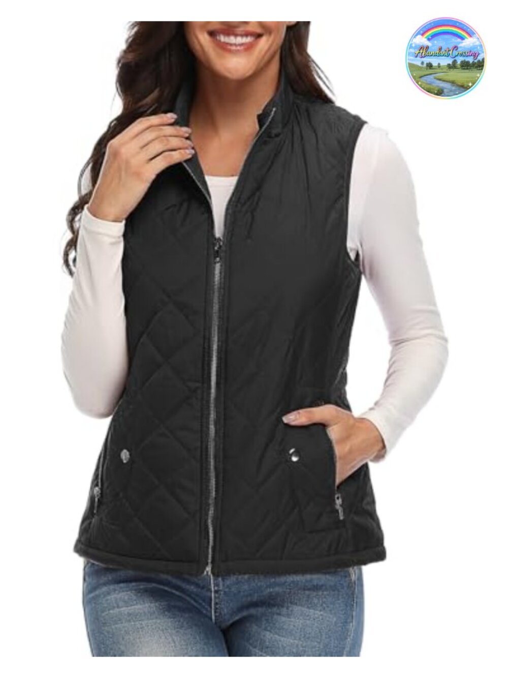 Quilted Puffer Vest Lightweight Sleeveless 4 Pocket Layering Gilet